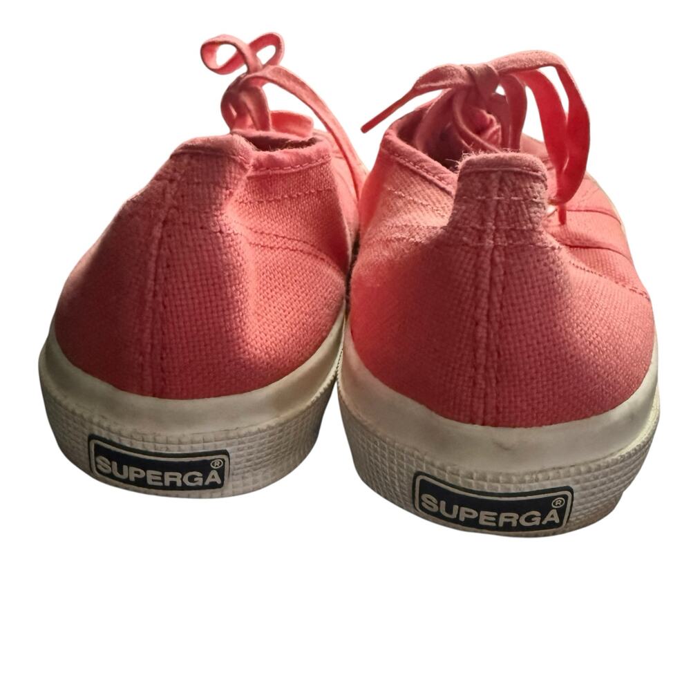 Superga Anthropologie Canvas Sneaker Lace Up Shoes Light Pink Red Women's 9.5 - Picture 4 of 10